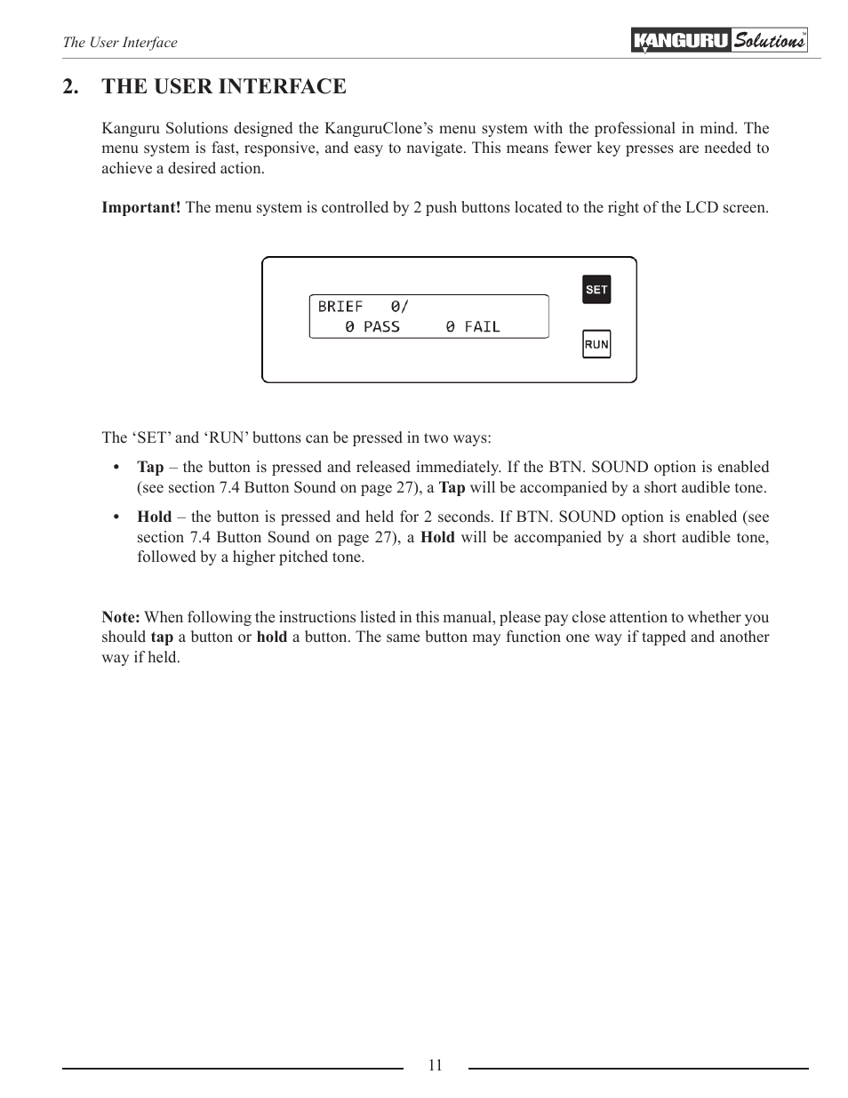 The user interface | Kanguru 5HD-SATA User Manual | Page 11 / 44
