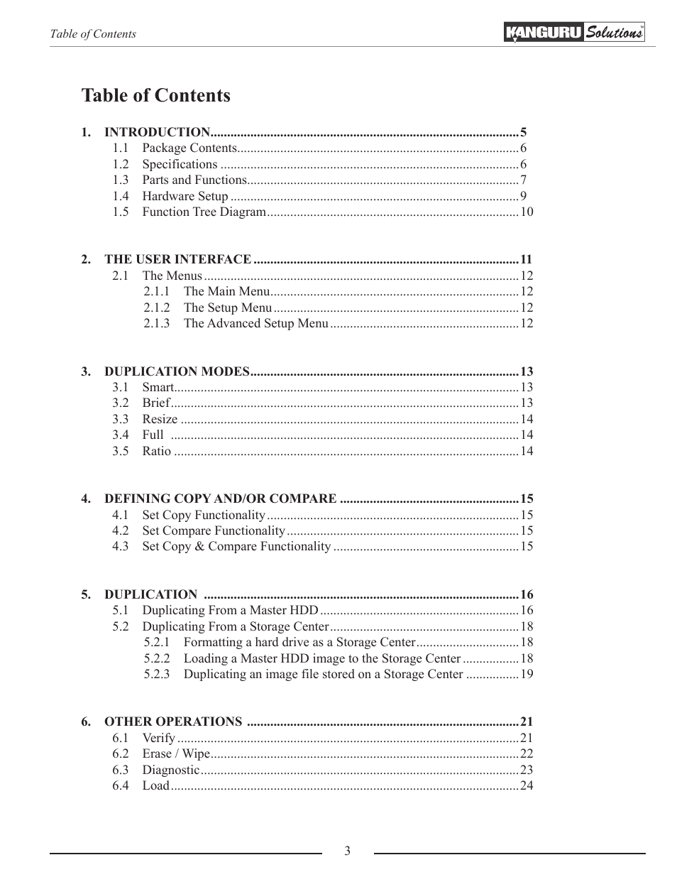 Kanguru 5HD-SATA User Manual | Page 3 / 44