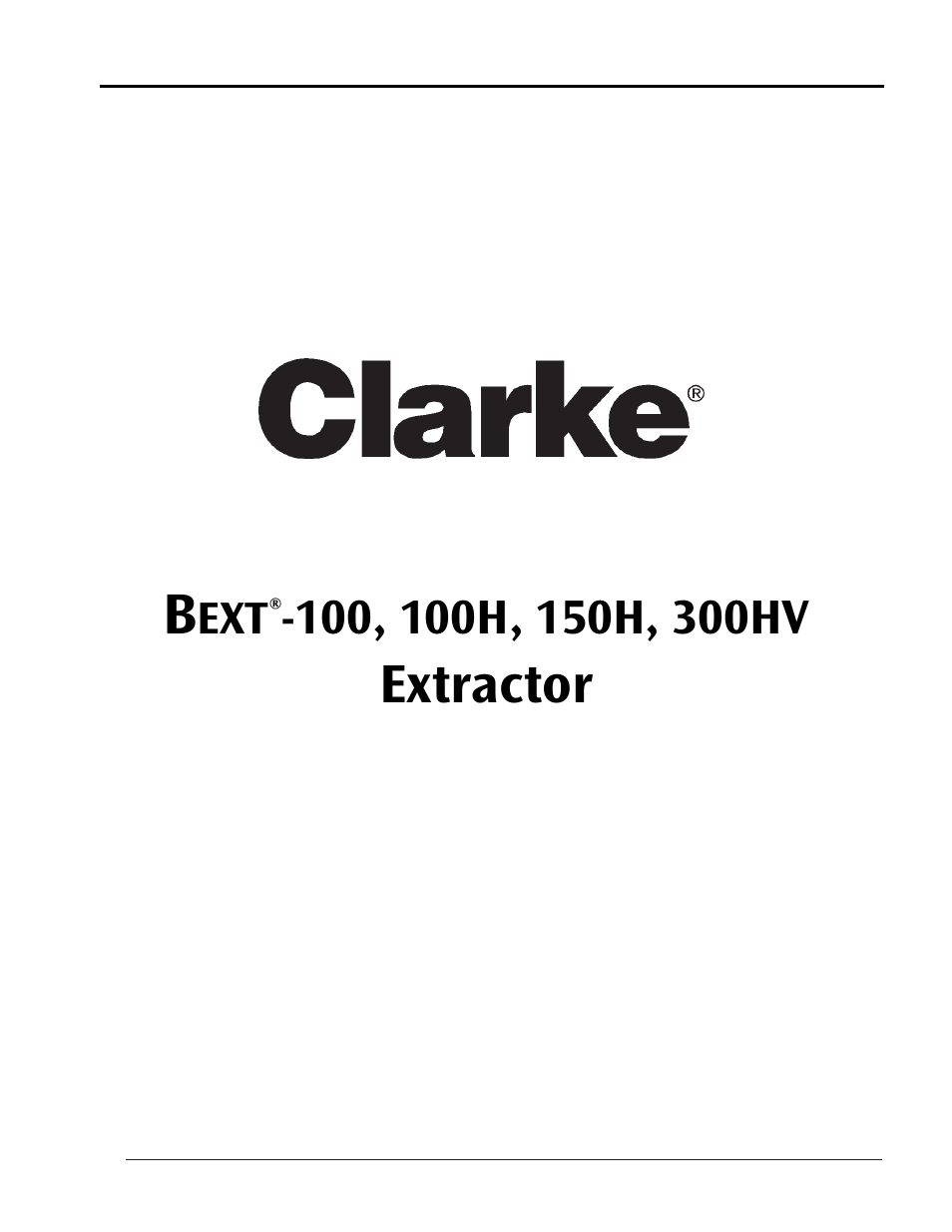 Extractor, Parts and service manual | Clarke BEXT 300HV User Manual | Page 15 / 27