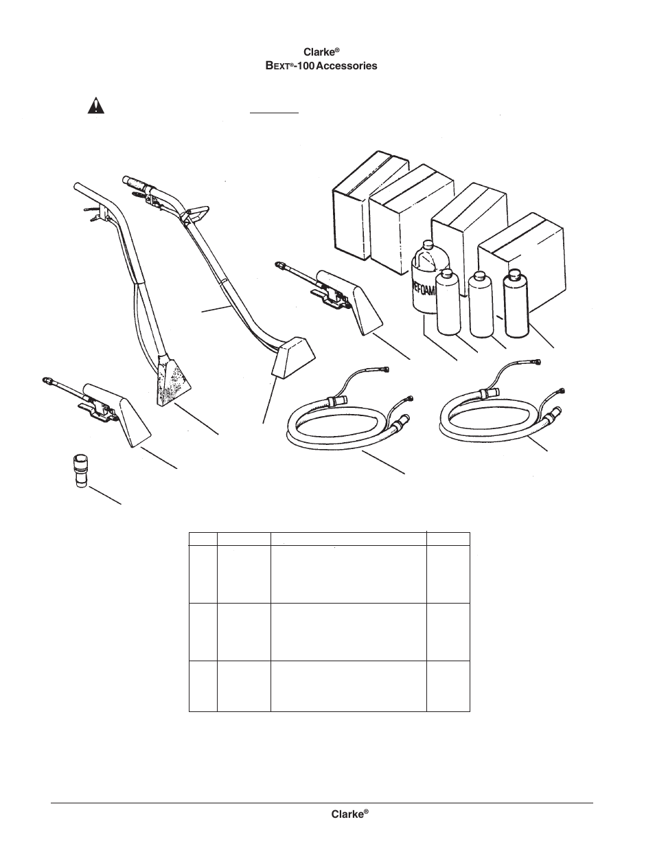 Warning | Clarke BEXT 300HV User Manual | Page 24 / 27