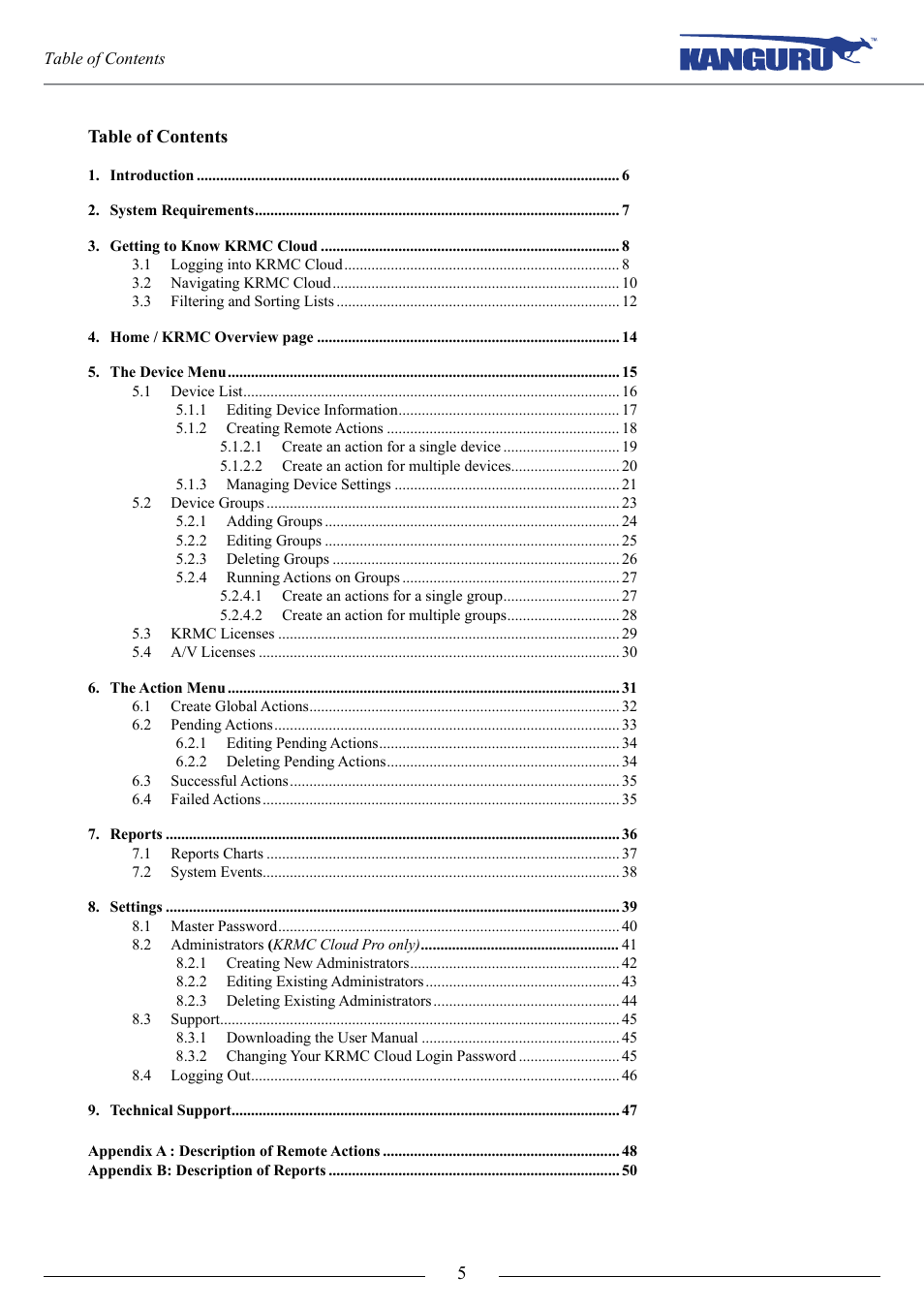 Kanguru KRMC Cloud User Manual | Page 5 / 51