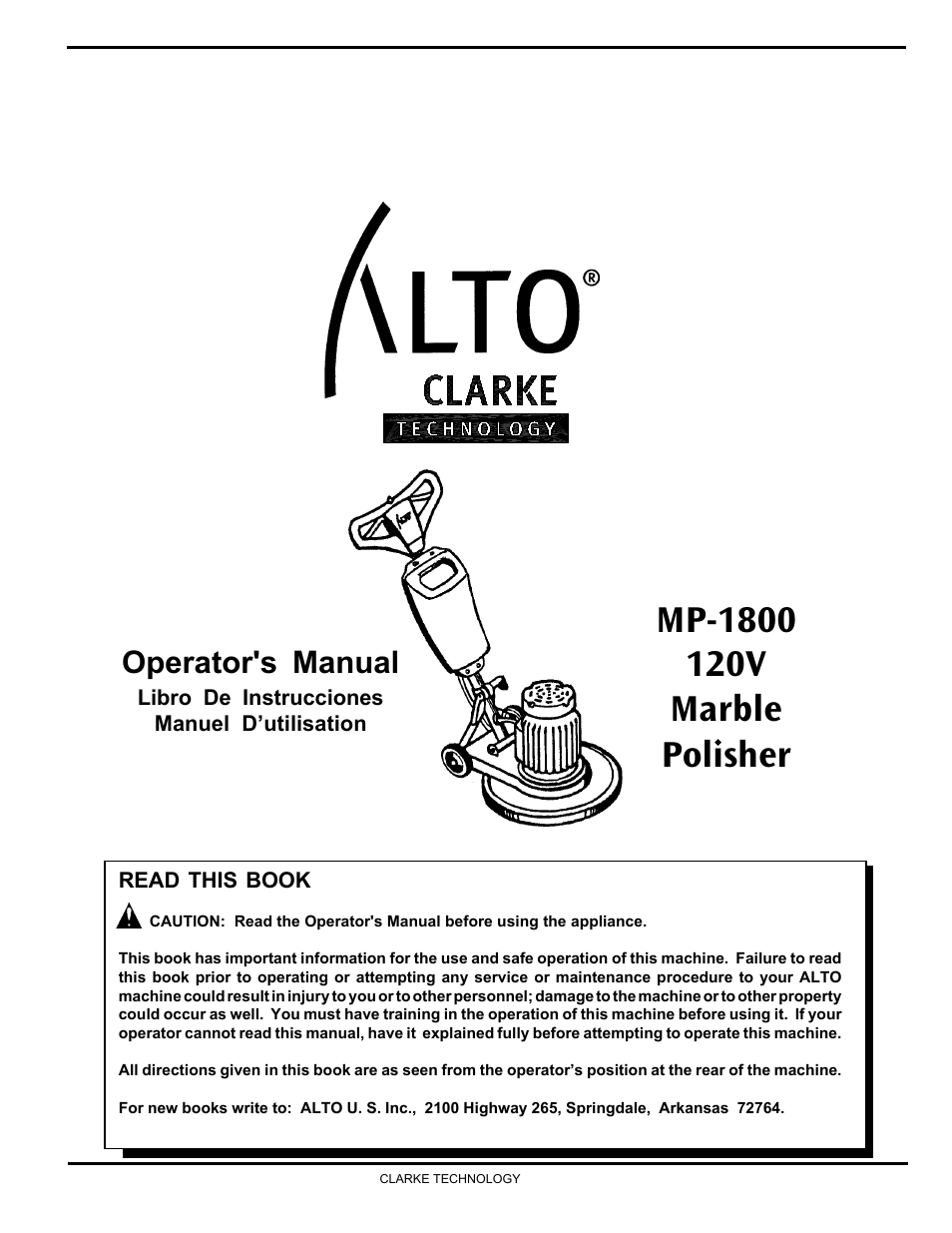 Clarke Alto MP-1800 User Manual | 32 pages