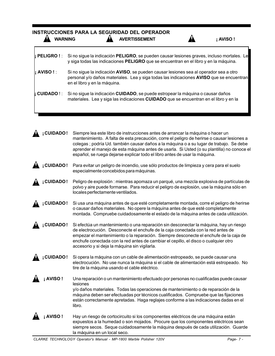 Clarke Alto MP-1800 User Manual | Page 7 / 32