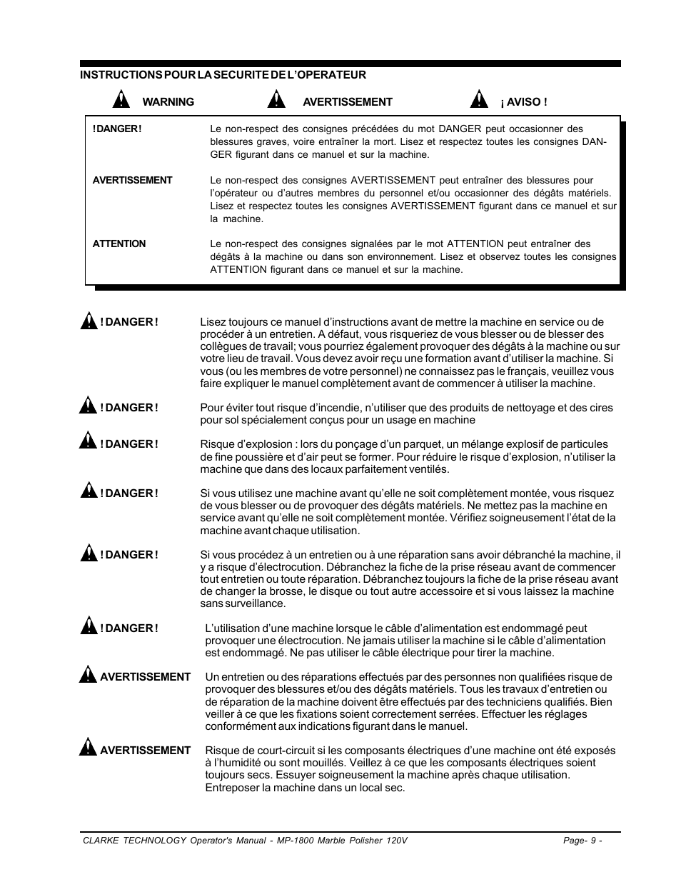 Clarke Alto MP-1800 User Manual | Page 9 / 32