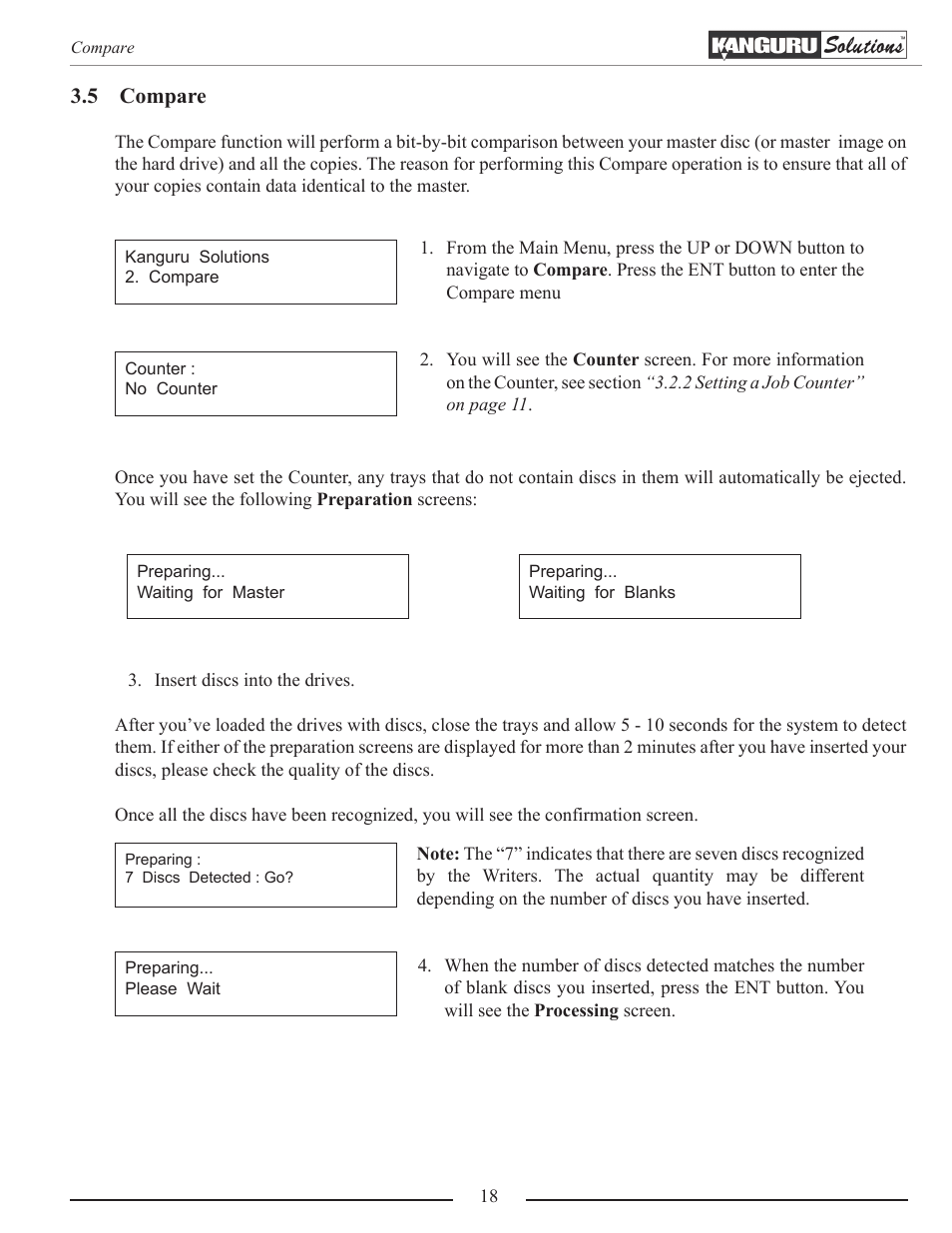 Compare | Kanguru Optical Duplicator User Manual | Page 18 / 81