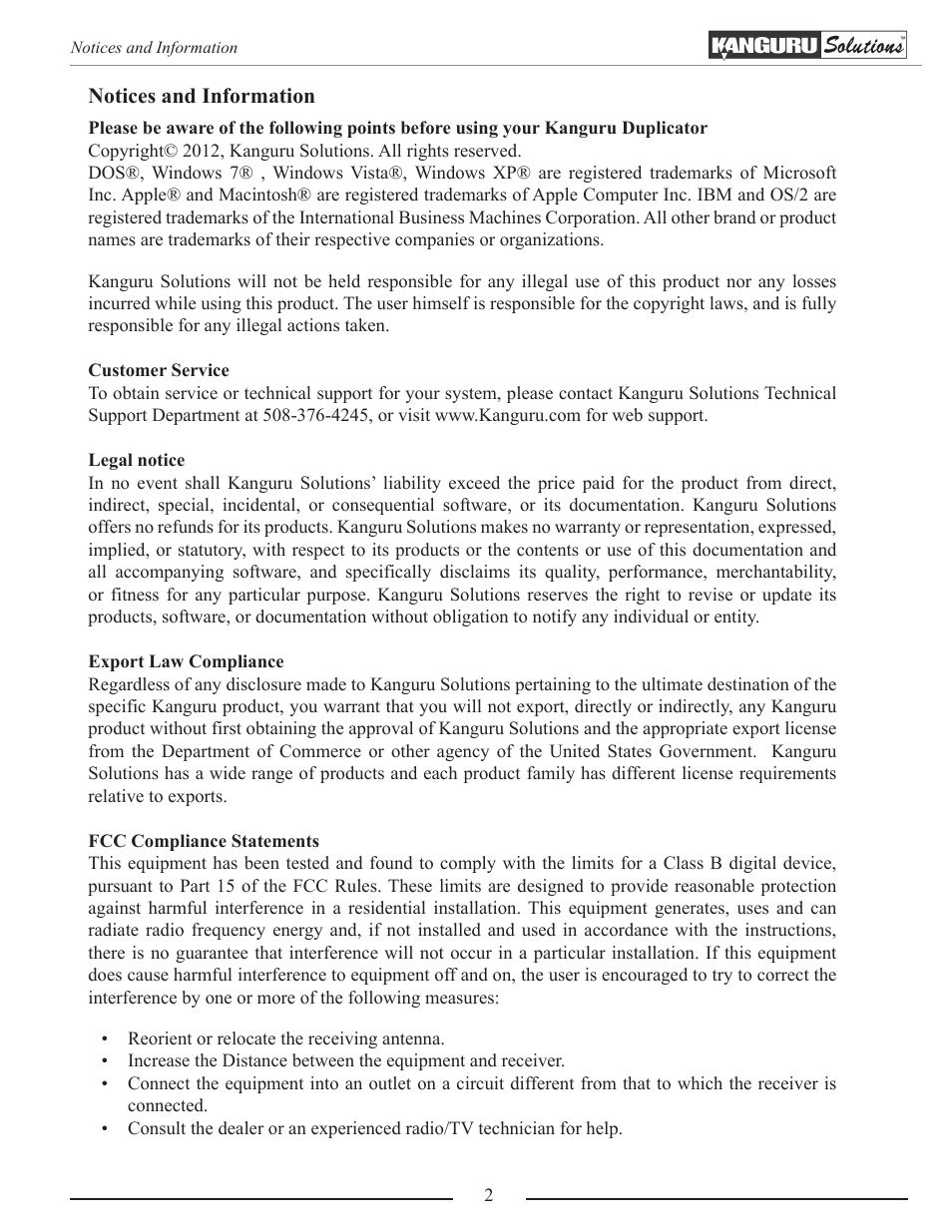 Kanguru Optical Duplicator User Manual | Page 2 / 81