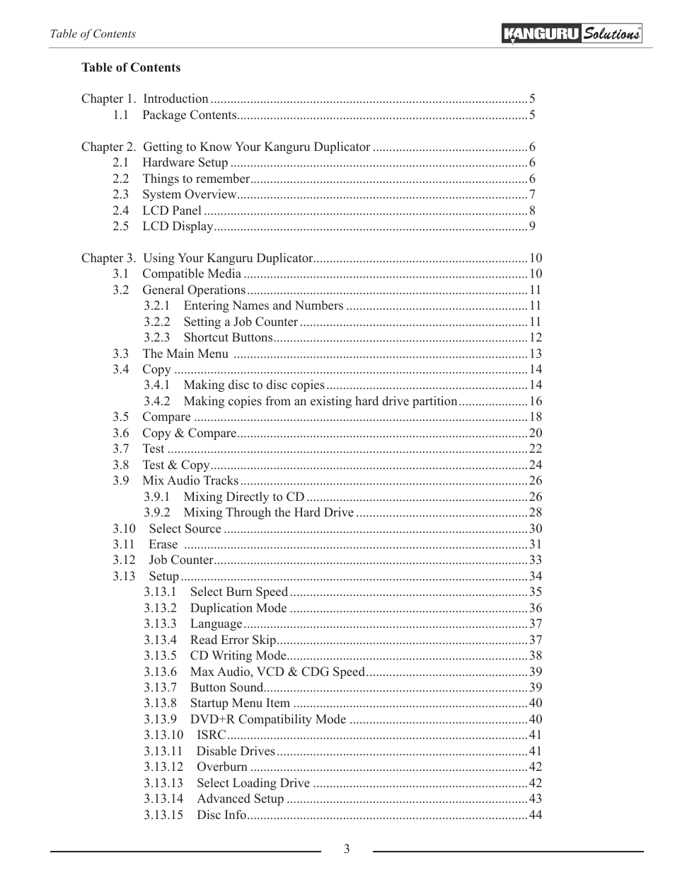 Kanguru Optical Duplicator User Manual | Page 3 / 81