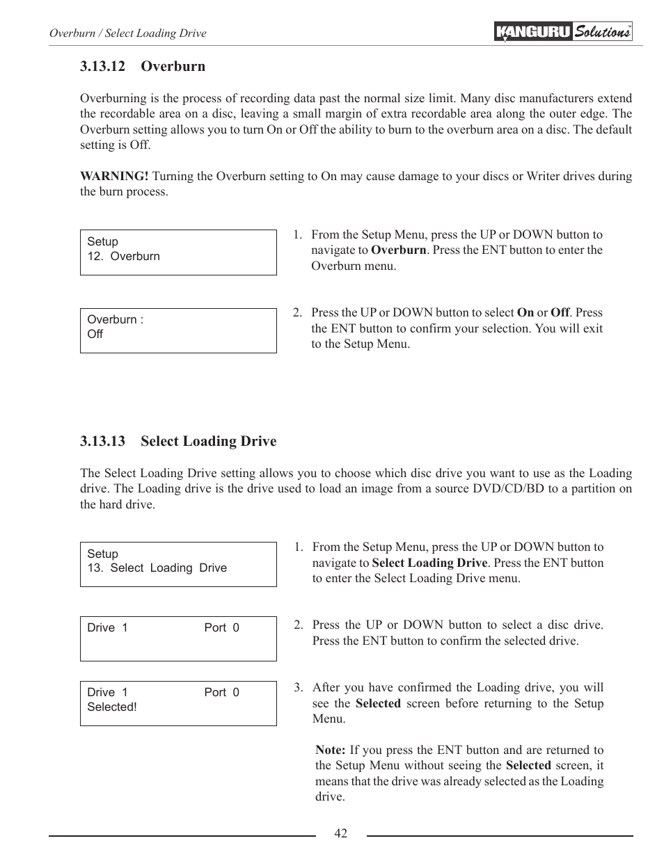 Overburn, Select loading drive | Kanguru Optical Duplicator User Manual | Page 42 / 81