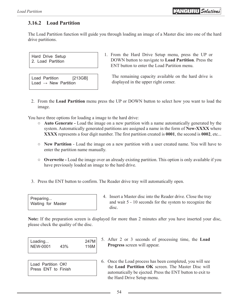 Load partition | Kanguru Optical Duplicator User Manual | Page 54 / 81