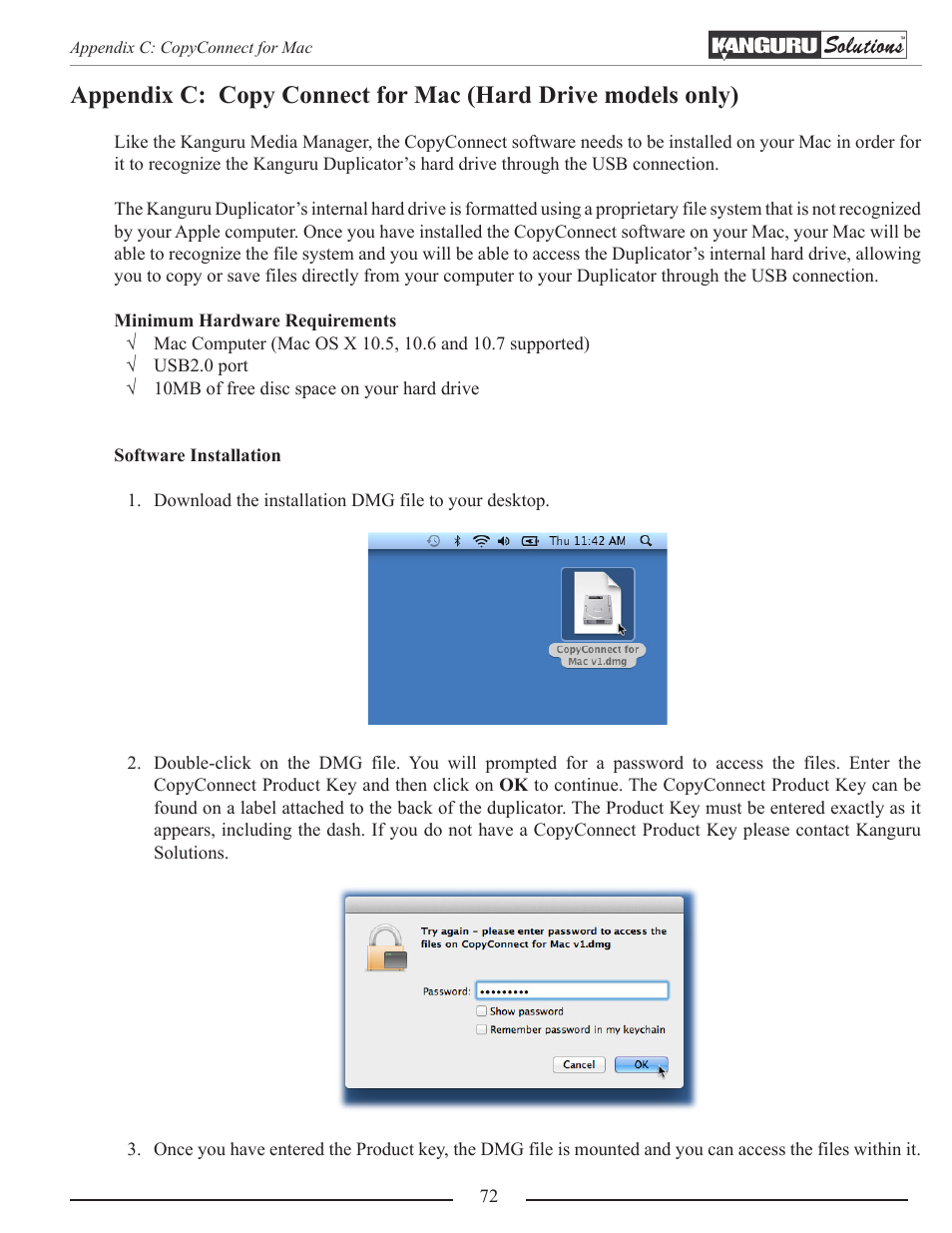 Appendix c: copy connect for mac | Kanguru Optical Duplicator User Manual | Page 72 / 81