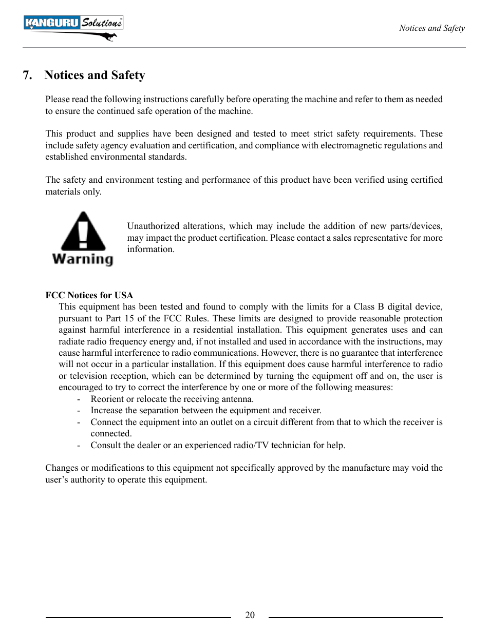 Notices and safety | Kanguru U2D2 User Manual | Page 20 / 26