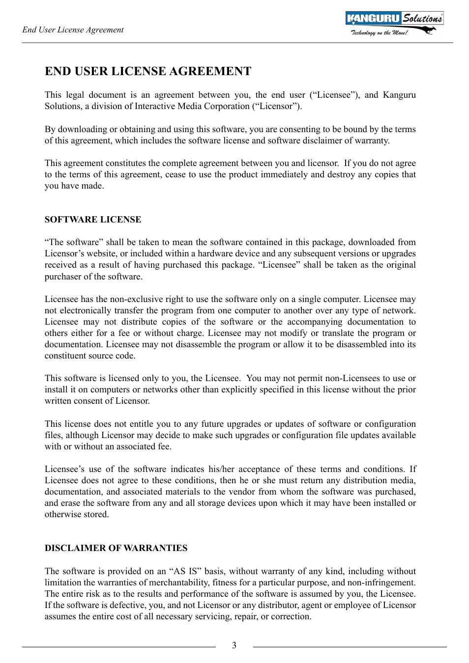 End user license agreement | Kanguru USB Copy Pro User Manual | Page 3 / 13