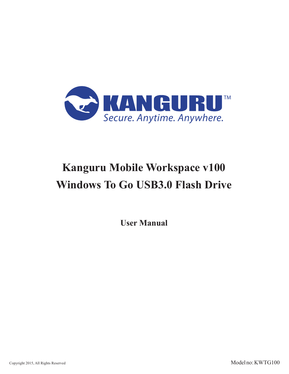 Kanguru Mobile Workspace v100 User Manual | 21 pages