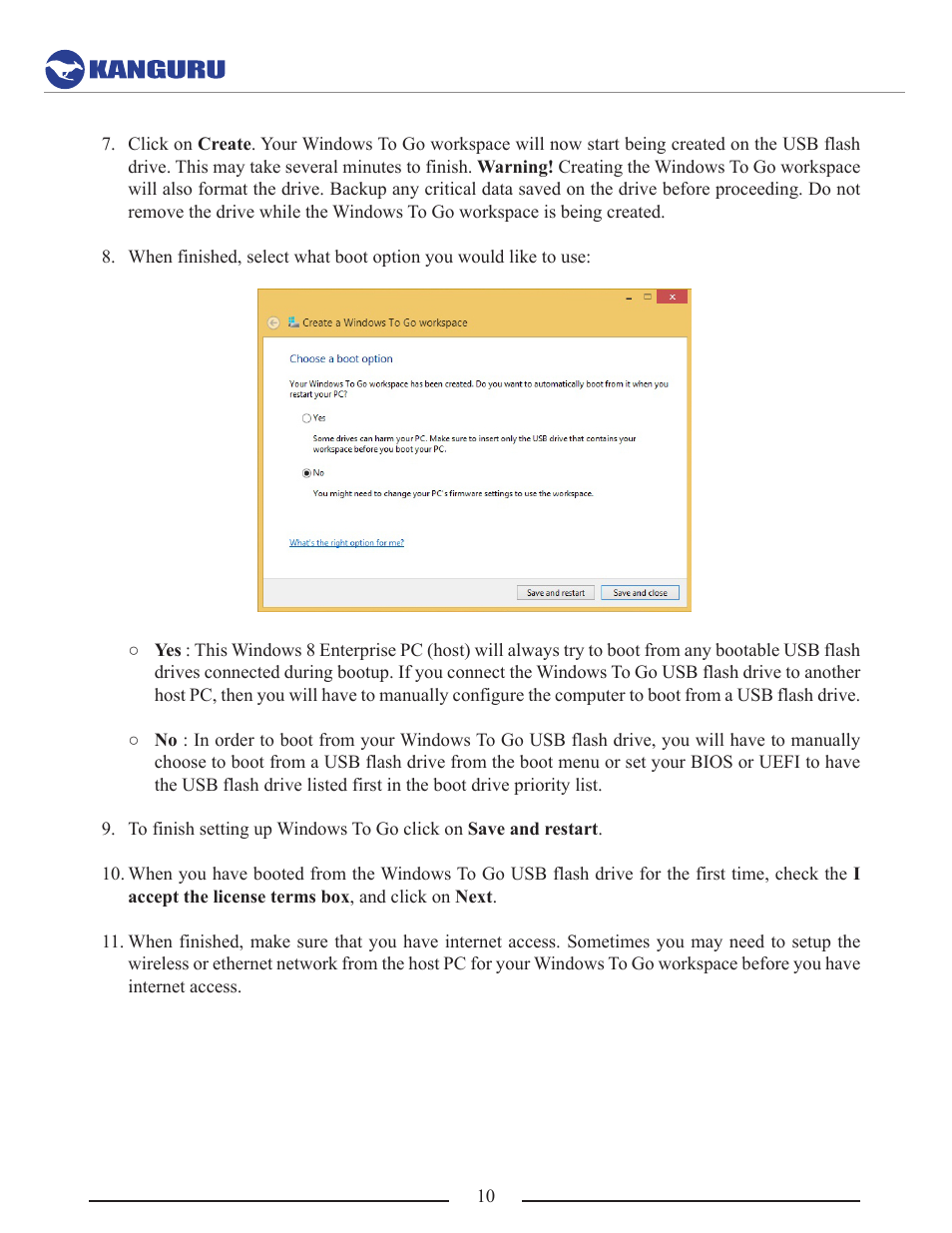 Kanguru Mobile Workspace v100 User Manual | Page 10 / 21