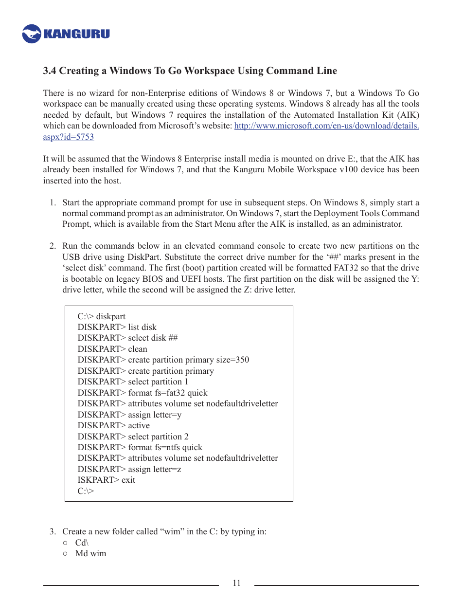 Kanguru Mobile Workspace v100 User Manual | Page 11 / 21