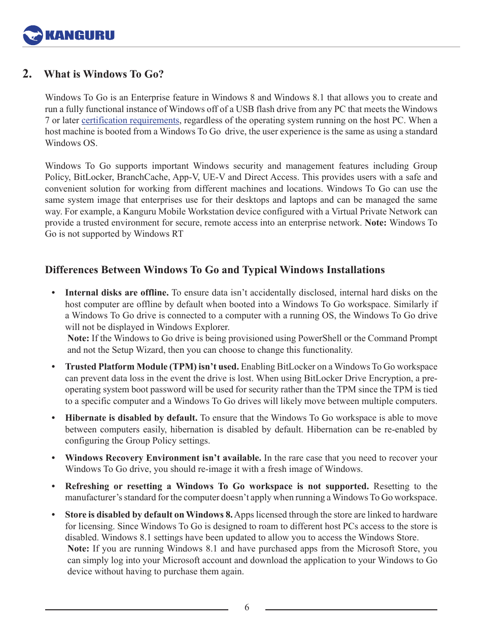 What is windows to go | Kanguru Mobile Workspace v100 User Manual | Page 6 / 21