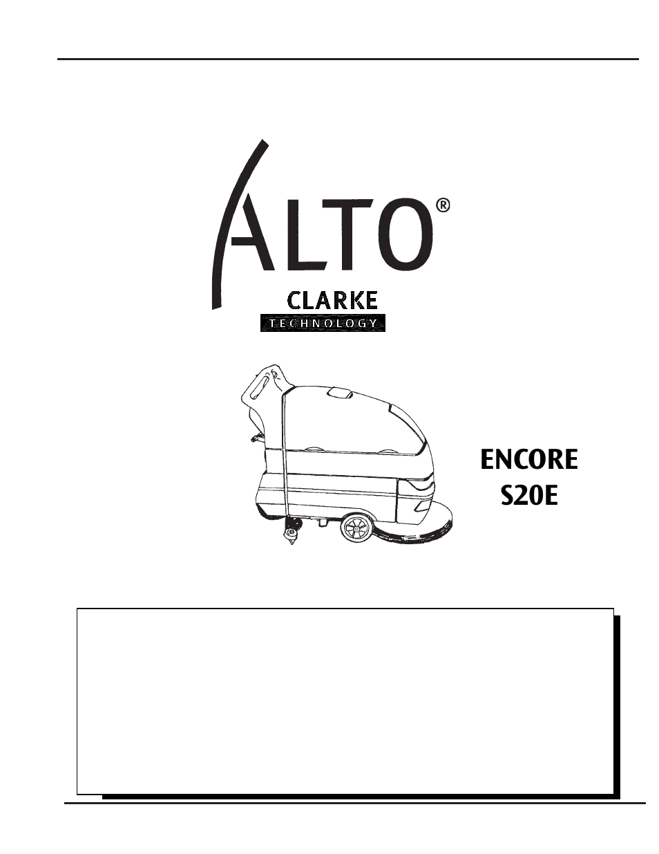 Clarke Encore S20E User Manual | 23 pages
