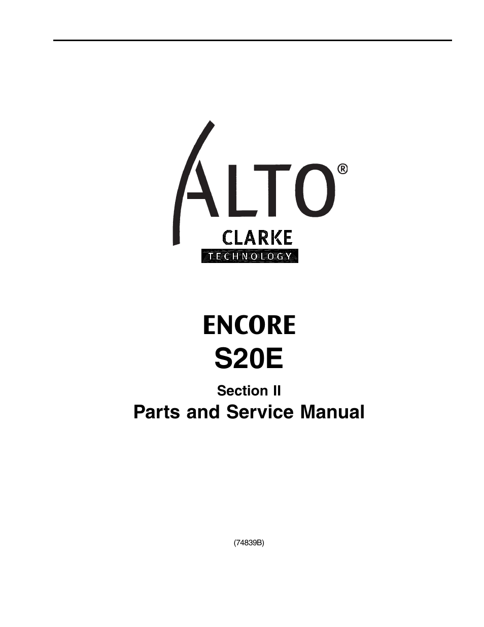 Encore s20e, Parts and service manual | Clarke Encore S20E User Manual | Page 13 / 23