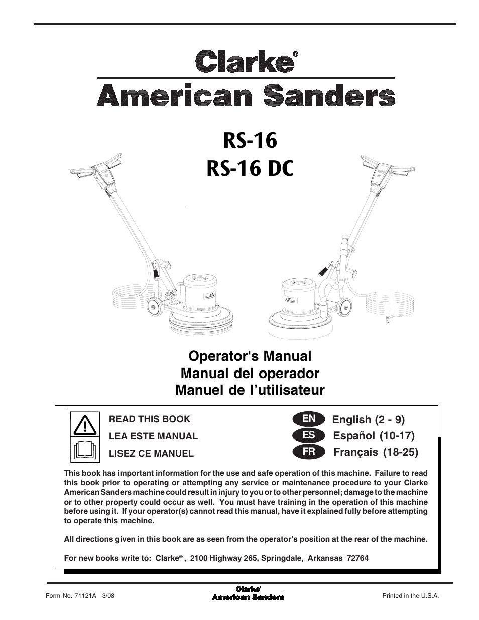 Clarke RS-16 User Manual | 34 pages