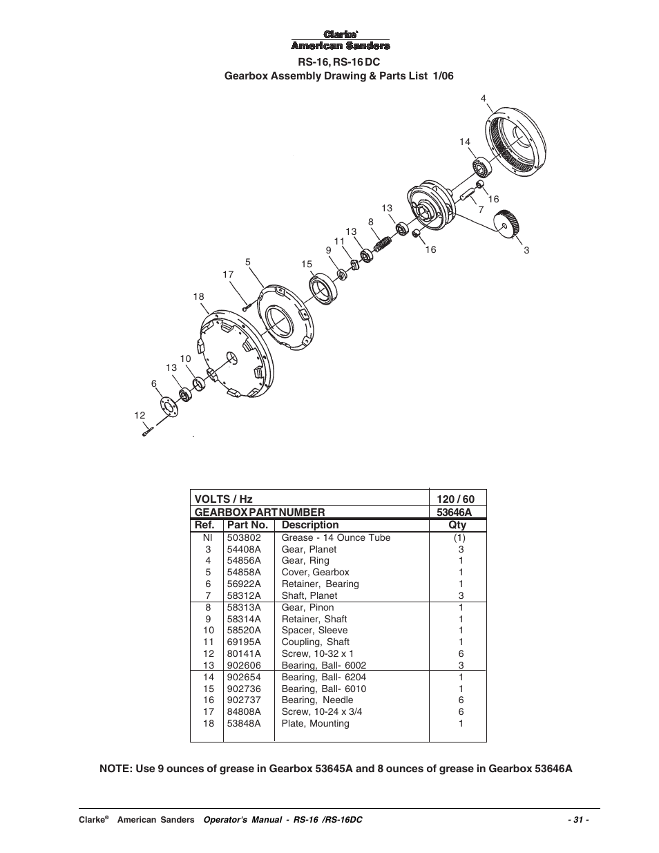 Clarke RS-16 User Manual | Page 31 / 34