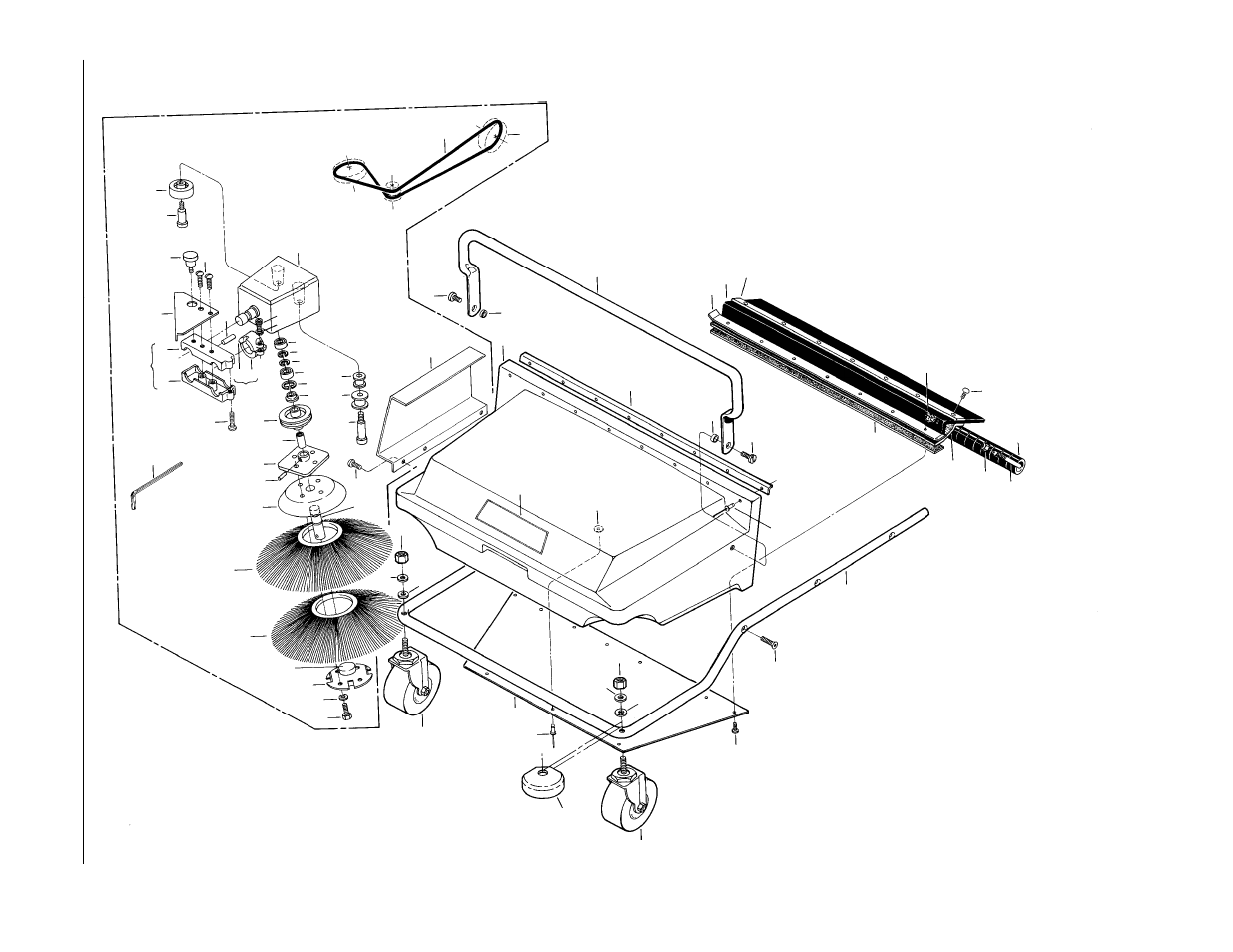 Hopper and optional sidebroom asm. drawing | Clarke ALTO 28G User Manual | Page 10 / 15