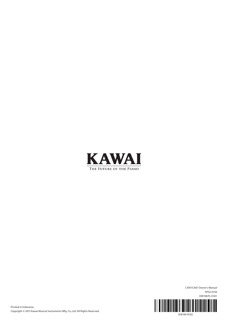 Kawai CA97 User Manual | Page 152 / 152