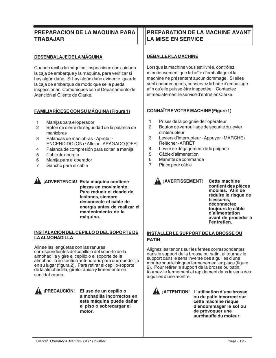 Clarke CFP-2000DS User Manual | Page 19 / 36