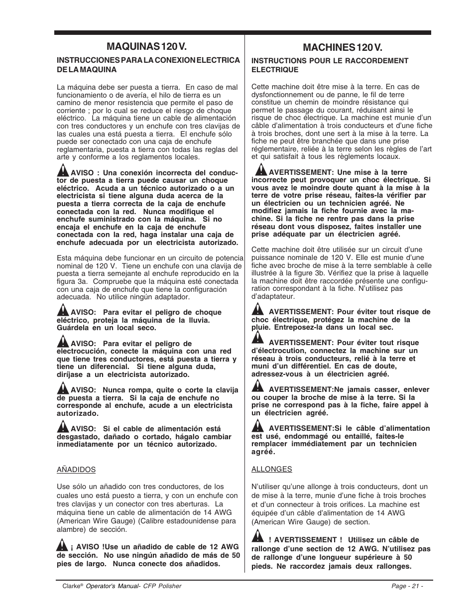 Clarke CFP-2000DS User Manual | Page 21 / 36