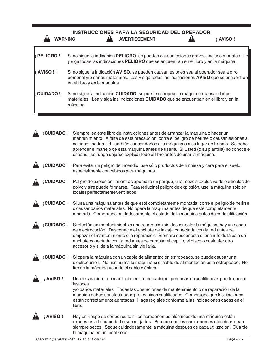 Clarke CFP-2000DS User Manual | Page 7 / 36