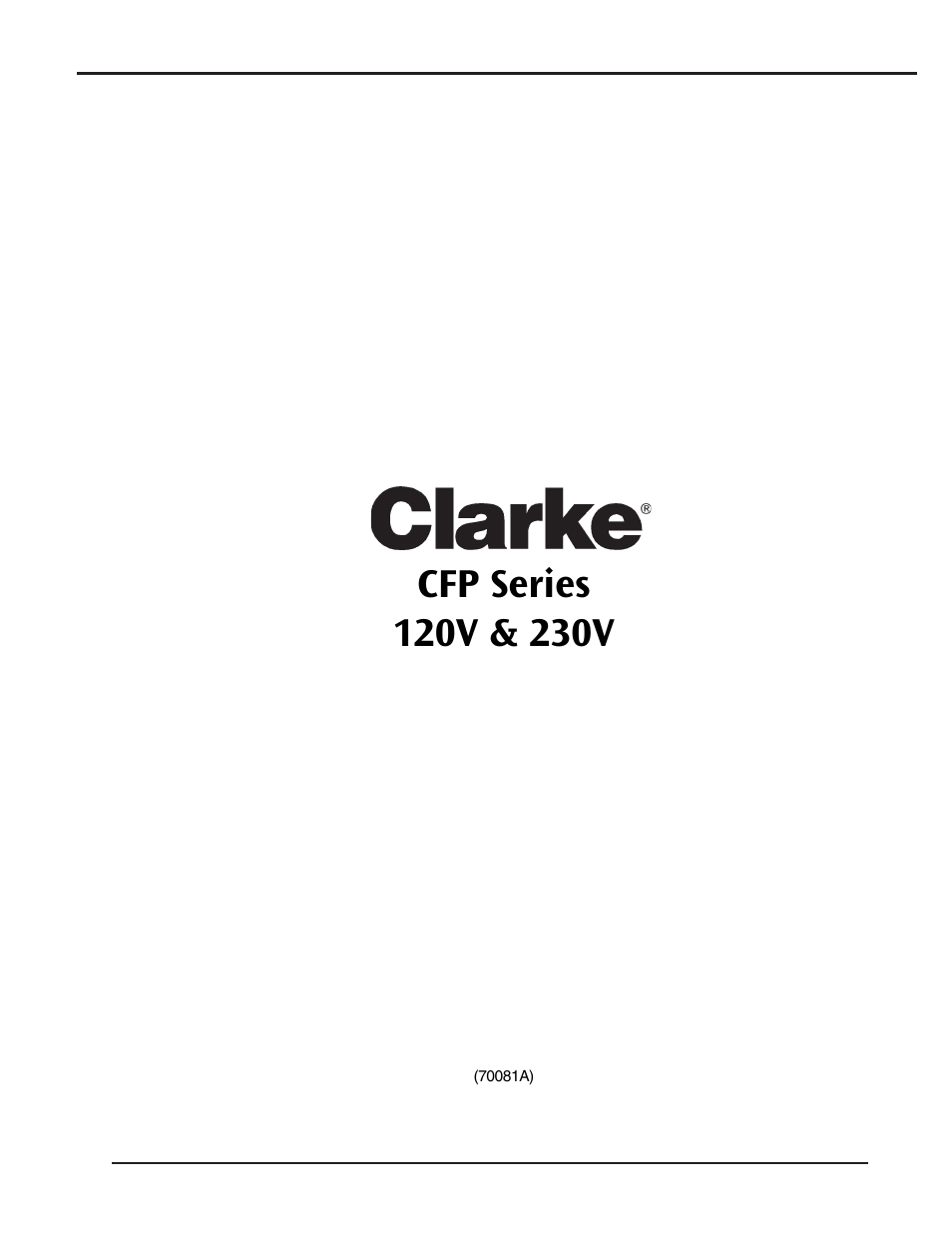 Parts and service manual | Clarke CFP-200 User Manual | Page 25 / 36