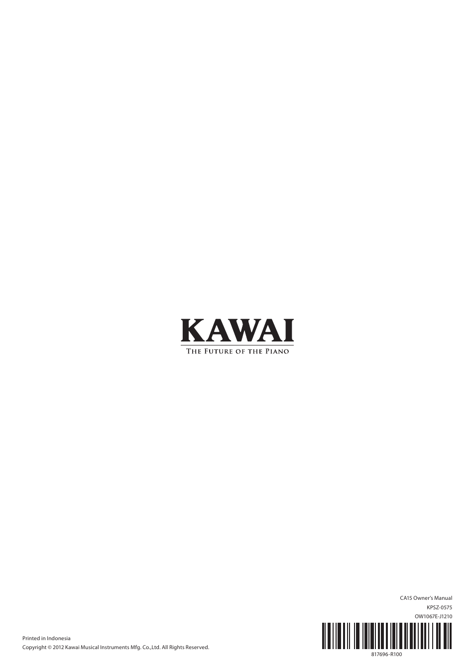 Kawai CA15 User Manual | Page 54 / 54