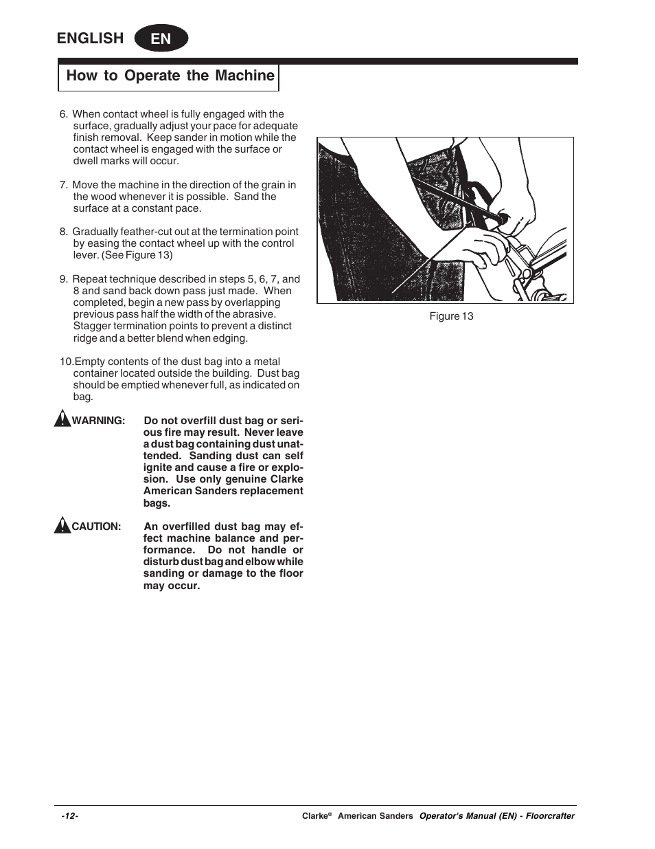 En english, How to operate the machine | Clarke 07104A User Manual | Page 12 / 74
