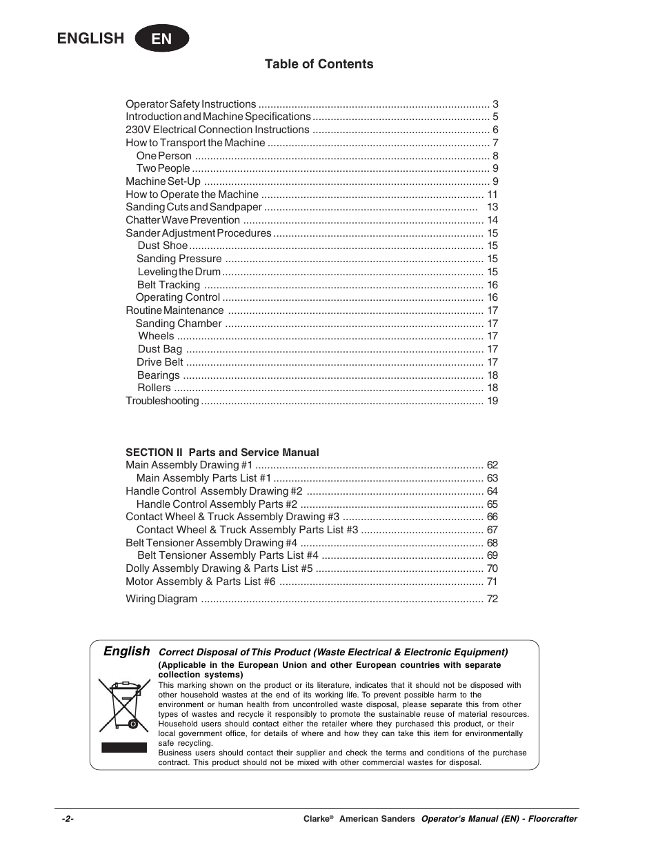 Clarke 07104A User Manual | Page 2 / 74