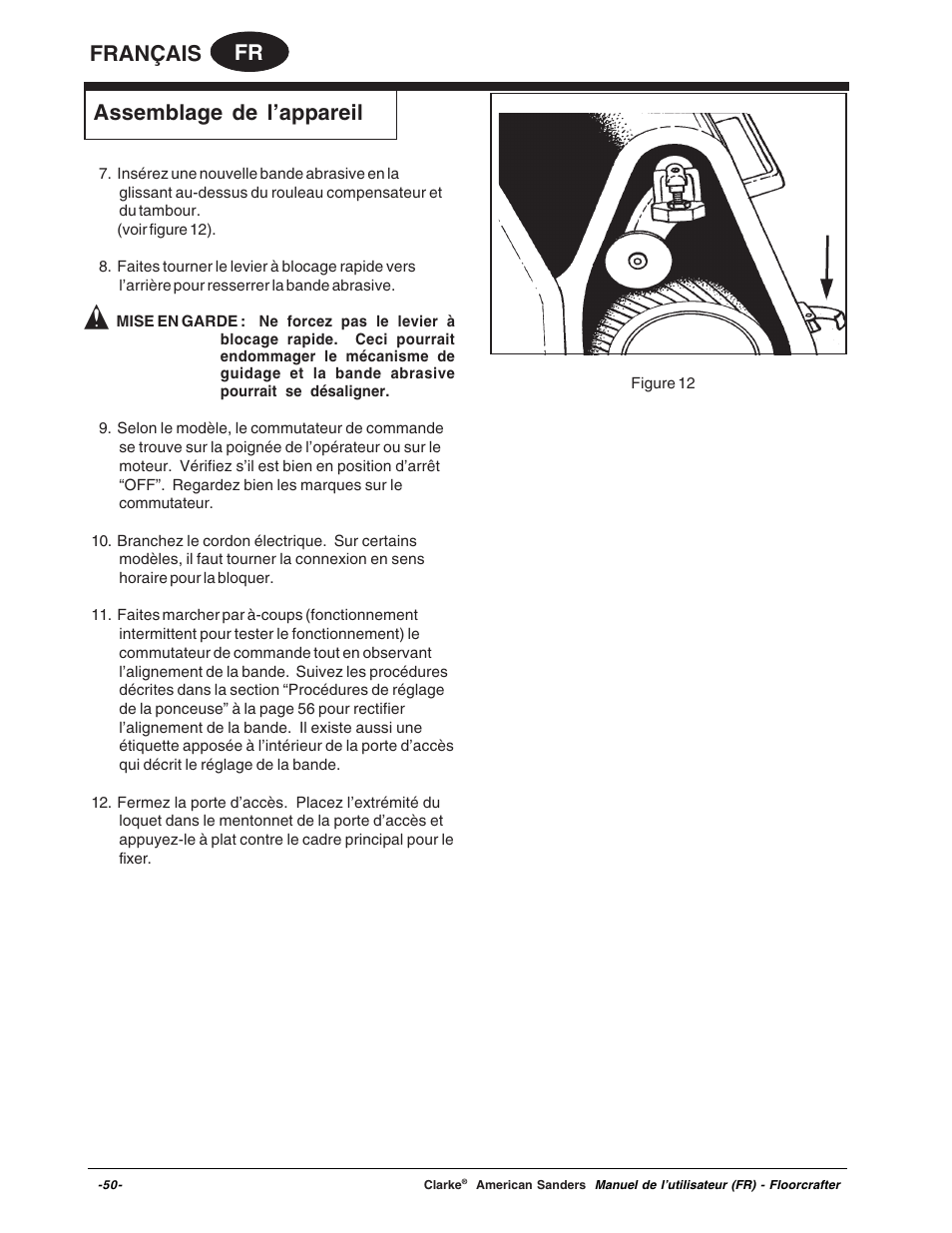 Fr français assemblage de l’appareil | Clarke 07104A User Manual | Page 50 / 74