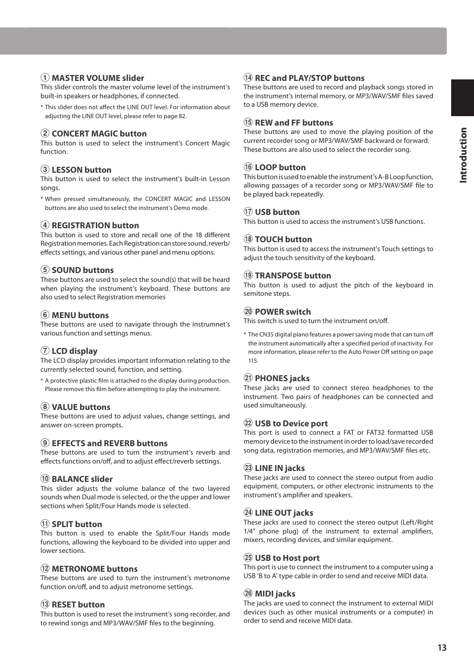 Kawai CN35 Owner’s Manual User Manual | Page 13 / 142