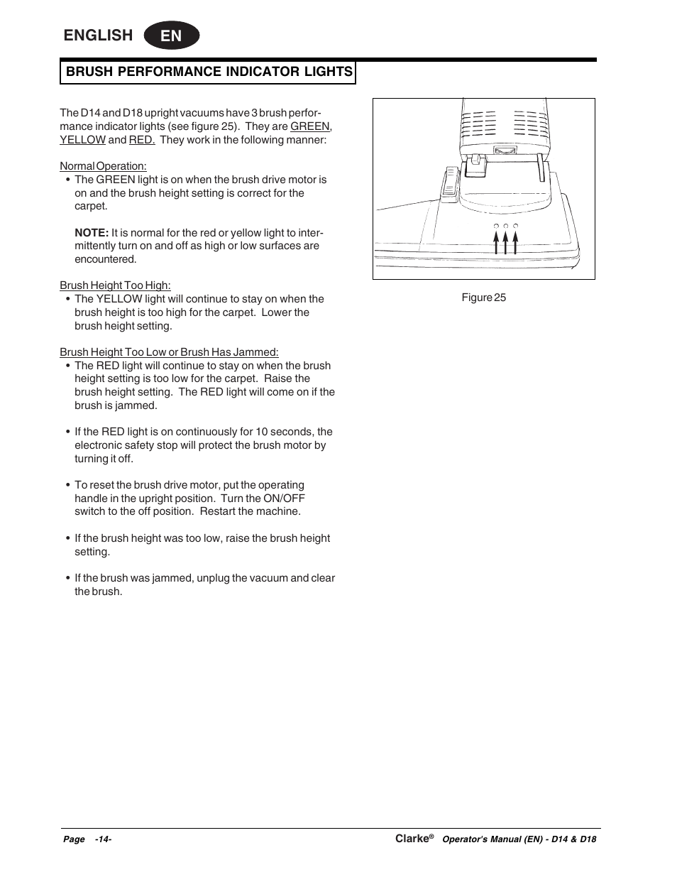 En english | Clarke D18 User Manual | Page 14 / 50