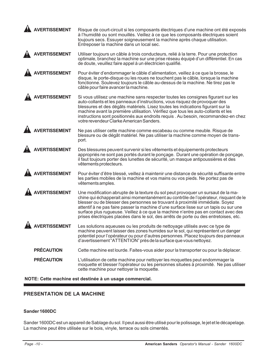 Clarke l 1600DC User Manual | Page 10 / 36