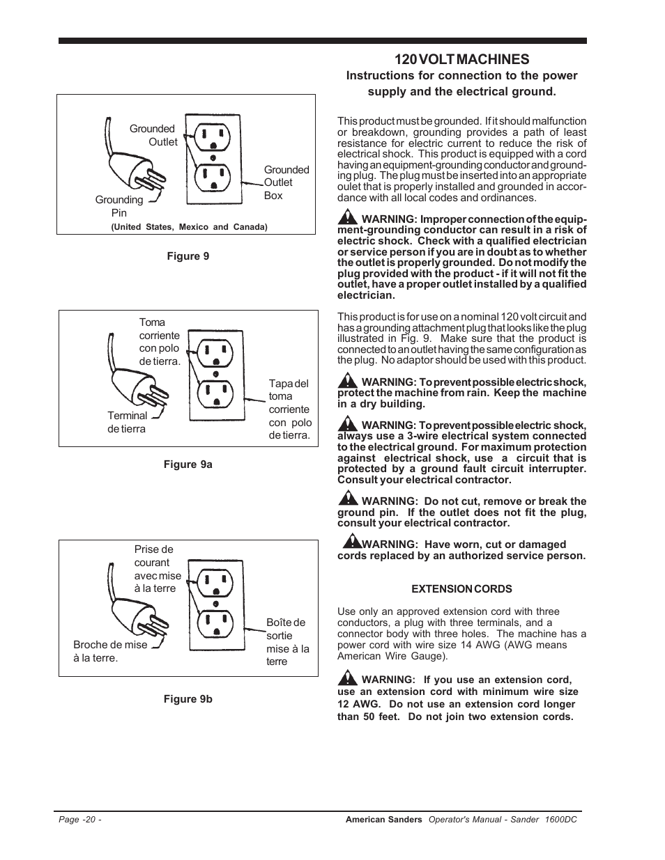 120 volt machines | Clarke l 1600DC User Manual | Page 20 / 36