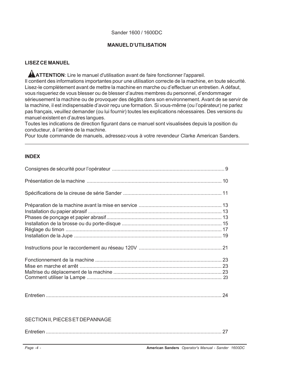 Clarke l 1600DC User Manual | Page 4 / 36