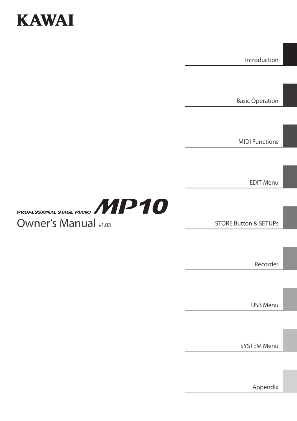 Kawai MP10 User Manual | 92 pages