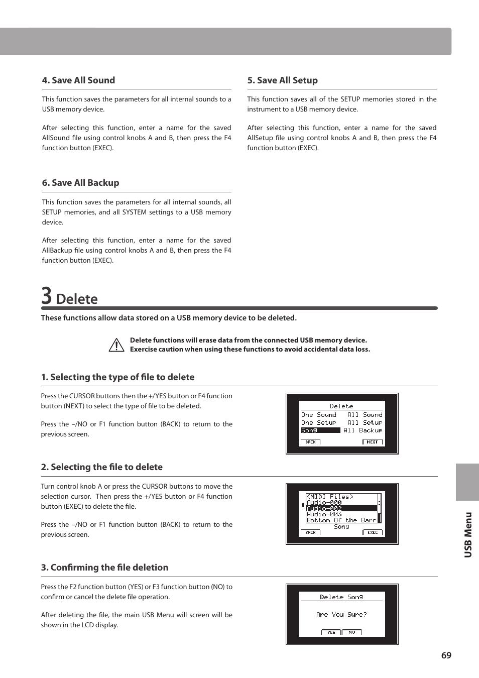 Delete | Kawai MP10 User Manual | Page 69 / 92