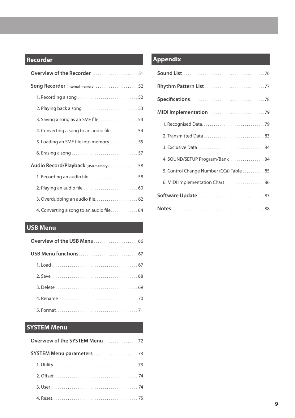 Kawai MP10 User Manual | Page 9 / 92