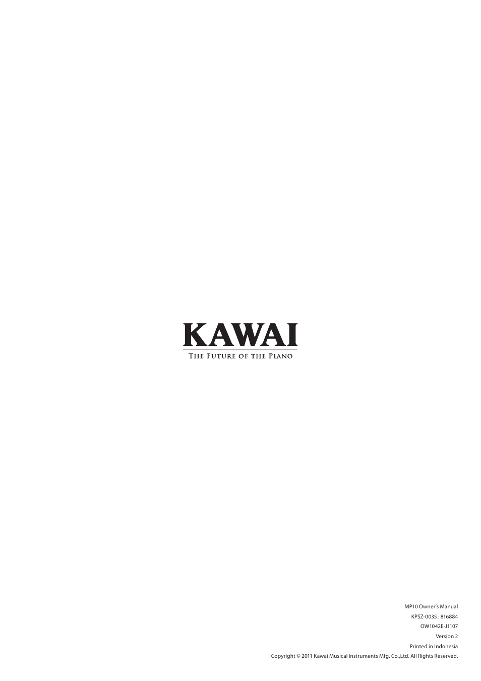 Kawai MP10 User Manual | Page 92 / 92