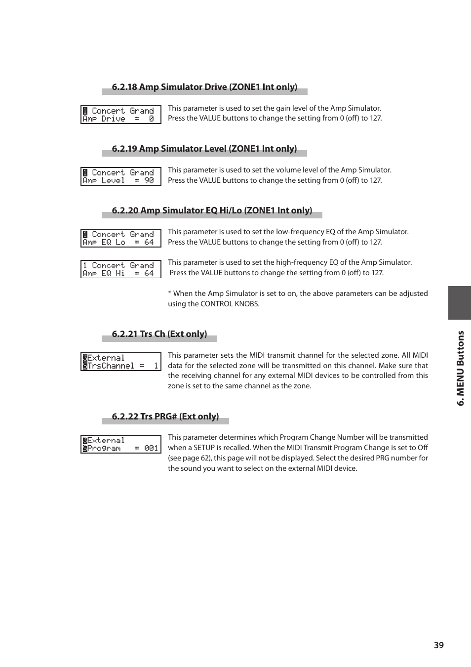 M e nu but tons | Kawai MP6 User Manual | Page 39 / 100