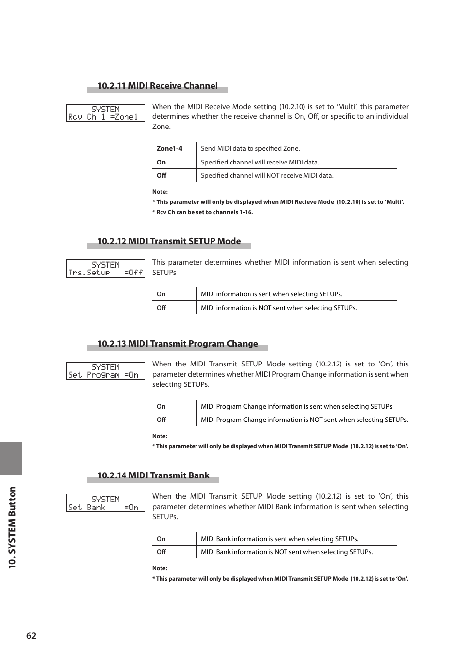 10 . sy ste m but ton | Kawai MP6 User Manual | Page 62 / 100