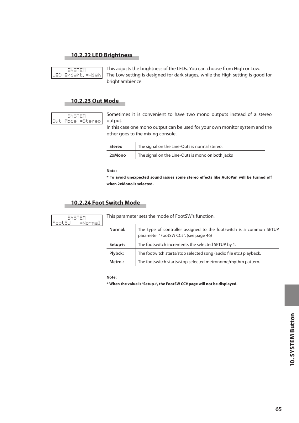 10 . sy ste m but ton | Kawai MP6 User Manual | Page 65 / 100