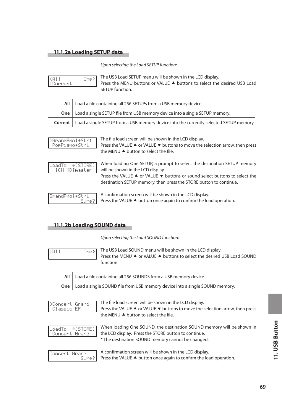 U s b but ton | Kawai MP6 User Manual | Page 69 / 100