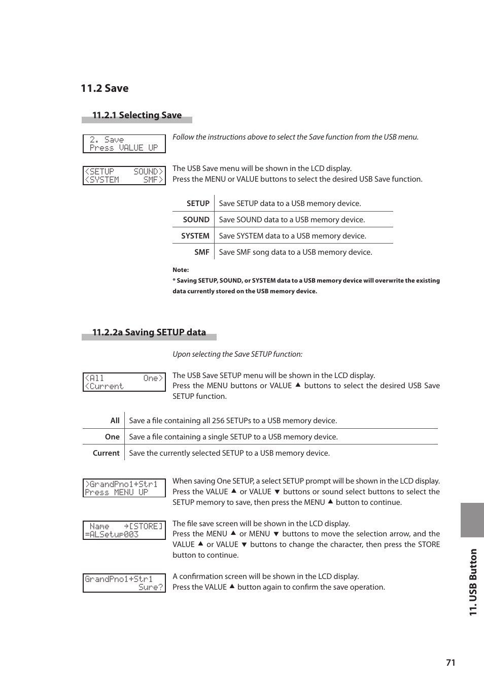 2 save, U s b but ton | Kawai MP6 User Manual | Page 71 / 100