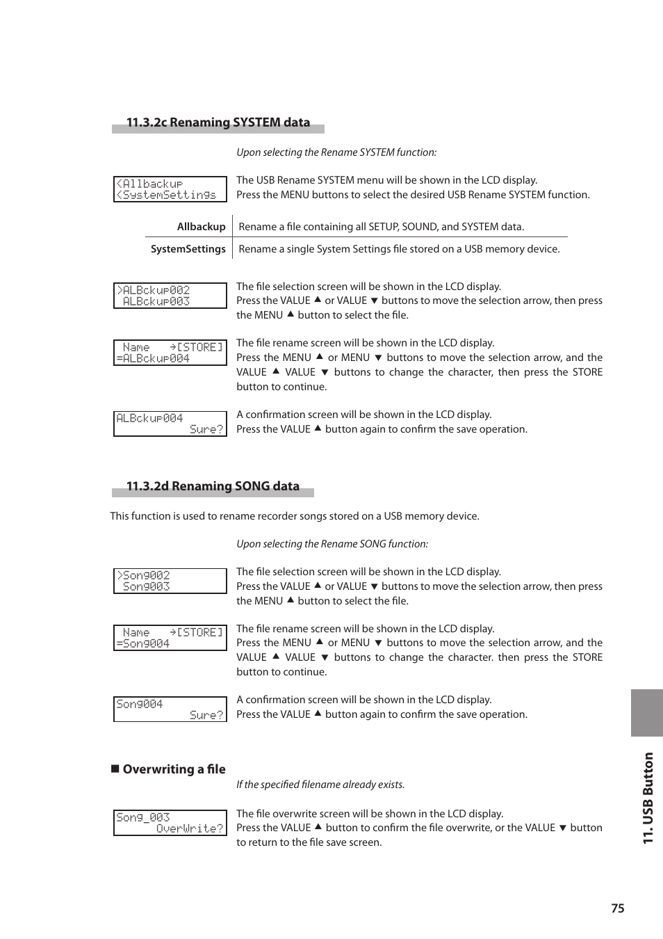 U s b but ton | Kawai MP6 User Manual | Page 75 / 100