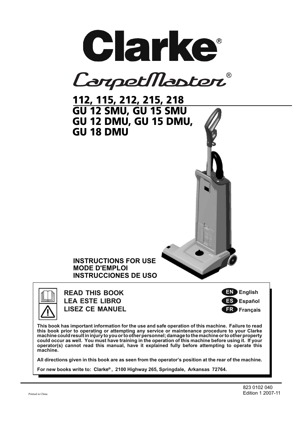 Clarke GU 15 DMU User Manual | 36 pages